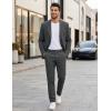 COOFANDY Men’s 2 Piece Suit Slim Fit Two Buttons Dress Suits Solid Jacket and Pants Set Tuxedo for Wedding Prom Business(Dark Gray)
