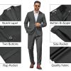 COOFANDY Men’s 2 Piece Suit Slim Fit Two Buttons Dress Suits Solid Jacket and Pants Set Tuxedo for Wedding Prom Business(Dark Gray)