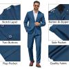 COOFANDY Men’s 2 Piece Suit Slim Fit Two Buttons Dress Suits Solid Jacket and Pants Set Tuxedo for Wedding Prom Business(Navy Blue)