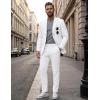 COOFANDY Men’s 2 Piece Suit Slim Fit Two Buttons Dress Suits Solid Jacket and Pants Set Tuxedo for Wedding Prom Business(White)