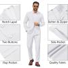 COOFANDY Men’s 2 Piece Suit Slim Fit Two Buttons Dress Suits Solid Jacket and Pants Set Tuxedo for Wedding Prom Business(White)