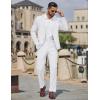 COOFANDY Men’s 2 Piece Suit Slim Fit Two Buttons Dress Suits Solid Jacket and Pants Set Tuxedo for Wedding Prom Business(White)