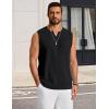 COOFANDY Mens Casual Tank Top V Neck Knit Jacquard Sleeveless T Shirts Lightweight Summer Beach Textured Tank(Black)