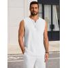 COOFANDY Mens Casual Tank Top V Neck Knit Jacquard Sleeveless T Shirts Lightweight Summer Beach Textured Tank(White)
