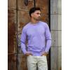 COOFANDY Men’s Crewneck Sweaters Long Sleeve Dress Knit Sweater Lightweight Slim Fit Pullover Sweaters(Purple)