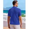 COOFANDY Men’s Knit Button Down Shirt Short Sleeve Vintage Polo Shirts Summer Casual Beach Tops(Sky Blue)