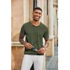 COOFANDY Mens Knit Polo Shirts Short Sleeve Textured Button Down Polo Shirt Cuban Guayabera Summer Beach Shirts(Army Green)