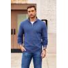 COOFANDY Mens Quarter Zip Pullover Slim Fit Lightweight Sweater Casual Mock Neck Knit Polo Sweater(Gray Blue)