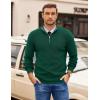 COOFANDY Mens Quarter Zip Pullover Slim Fit Lightweight Sweater Casual Mock Neck Knit Polo Sweater(Green)