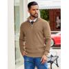 COOFANDY Mens Quarter Zip Pullover Slim Fit Lightweight Sweater Casual Mock Neck Knit Polo Sweater(Khaki)