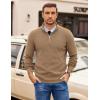 COOFANDY Mens Quarter Zip Pullover Slim Fit Lightweight Sweater Casual Mock Neck Knit Polo Sweater(Khaki)