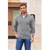 COOFANDY Mens Quarter Zip Pullover Slim Fit Lightweight Sweater Casual Mock Neck Knit Polo Sweater(Light Gray)