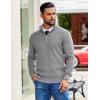 COOFANDY Mens Quarter Zip Pullover Slim Fit Lightweight Sweater Casual Mock Neck Knit Polo Sweater(Light Gray)