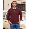 COOFANDY Mens Quarter Zip Pullover Slim Fit Lightweight Sweater Casual Mock Neck Knit Polo Sweater(Red)