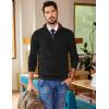 COOFANDY Mens Quarter Zip Sweater Slim Fit Mock Neck Pullover Casual Knitted Ribbed Polo Sweaters(A-black)