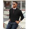 COOFANDY Mens Quarter Zip Sweater Slim Fit Mock Neck Pullover Casual Knitted Ribbed Polo Sweaters(A-black)