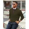COOFANDY Mens Quarter Zip Sweater Slim Fit Mock Neck Pullover Casual Knitted Ribbed Polo Sweaters(Army Green)