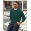 COOFANDY Mens Quarter Zip Sweater Slim Fit Mock Neck Pullover Casual Knitted Ribbed Polo Sweaters(Green)
