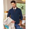 COOFANDY Mens Quarter Zip Sweater Slim Fit Mock Neck Pullover Casual Knitted Ribbed Polo Sweaters(Navy Blue)