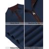 COOFANDY Mens Quarter Zip Sweater Slim Fit Mock Neck Pullover Casual Knitted Ribbed Polo Sweaters(Navy Blue)