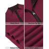 COOFANDY Mens Quarter Zip Sweater Slim Fit Mock Neck Pullover Casual Knitted Ribbed Polo Sweaters(Wine Red)