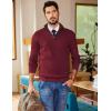 COOFANDY Mens Quarter Zip Sweater Slim Fit Mock Neck Pullover Casual Knitted Ribbed Polo Sweaters(Wine Red)