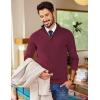 COOFANDY Mens Quarter Zip Sweater Slim Fit Mock Neck Pullover Casual Knitted Ribbed Polo Sweaters(Wine Red)