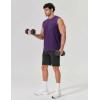 COOFANDY Men’s Sleeveless Shirts Cotton Workout Tank Tops Muscle Cut Off Shirt Summer Beach Casual Oversized Washed Tee(Purple)