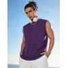COOFANDY Men’s Sleeveless Shirts Cotton Workout Tank Tops Muscle Cut Off Shirt Summer Beach Casual Oversized Washed Tee(Purple)