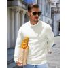 COOFANDY Mens Sweater Crewneck Pullover Long Sleeve Lightweight Sweater Plain Knit Silm Fit(Cream White)