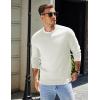 COOFANDY Mens Sweater Crewneck Pullover Long Sleeve Lightweight Sweater Plain Knit Silm Fit(Cream White)