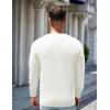 COOFANDY Mens Sweater Crewneck Pullover Long Sleeve Lightweight Sweater Plain Knit Silm Fit(Cream White)
