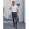 COOFANDY Mens Wrinkle Free Dress Shirt Polka Dot Short Sleeve Button Down Business Casual Shirts(White-blue Plus Sign)