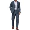 COOFANDY Men’s 2 Piece Suit Slim Fit Two Buttons Dress Suits Solid Jacket and Pants Set Tuxedo for Wedding Prom Business(Dark Blue)