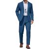 COOFANDY Men’s 2 Piece Suit Slim Fit Two Buttons Dress Suits Solid Jacket and Pants Set Tuxedo for Wedding Prom Business(Navy Blue)