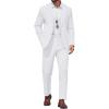 COOFANDY Men’s 2 Piece Suit Slim Fit Two Buttons Dress Suits Solid Jacket and Pants Set Tuxedo for Wedding Prom Business(White)
