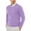 COOFANDY Men’s Crewneck Sweaters Long Sleeve Dress Knit Sweater Lightweight Slim Fit Pullover Sweaters(Purple)