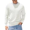 COOFANDY Mens Sweater Crewneck Pullover Long Sleeve Lightweight Sweater Plain Knit Silm Fit(Cream White)