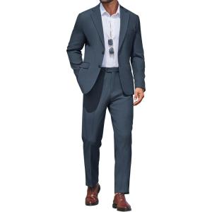 COOFANDY Men’s 2 Piece Suit Slim Fit Two Buttons Dress Suits Solid Jacket and Pants Set Tuxedo for Wedding Prom Business(Dark Blue)