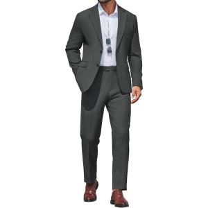 COOFANDY Men’s 2 Piece Suit Slim Fit Two Buttons Dress Suits Solid Jacket and Pants Set Tuxedo for Wedding Prom Business(Dark Gray)
