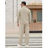 COOFANDY Men’s Sweatsuits 2 Piece Set Quarter Zip Pullover with Wide Leg Sweatpants Matching Tracksuit(Beige)