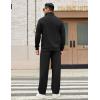 COOFANDY Men’s Sweatsuits 2 Piece Set Quarter Zip Pullover with Wide Leg Sweatpants Matching Tracksuit(Black)