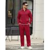 COOFANDY Men’s Sweatsuits 2 Piece Set Quarter Zip Pullover with Wide Leg Sweatpants Matching Tracksuit(Deep Red)
