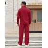 COOFANDY Men’s Sweatsuits 2 Piece Set Quarter Zip Pullover with Wide Leg Sweatpants Matching Tracksuit(Deep Red)
