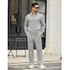 COOFANDY Men’s Sweatsuits 2 Piece Set Quarter Zip Pullover with Wide Leg Sweatpants Matching Tracksuit(Light Grey)