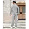 COOFANDY Men’s Sweatsuits 2 Piece Set Quarter Zip Pullover with Wide Leg Sweatpants Matching Tracksuit(Light Grey)