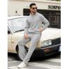 COOFANDY Men’s Sweatsuits 2 Piece Set Quarter Zip Pullover with Wide Leg Sweatpants Matching Tracksuit(Light Grey)