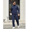COOFANDY Men’s Sweatsuits 2 Piece Set Quarter Zip Pullover with Wide Leg Sweatpants Matching Tracksuit(Navy)