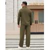 COOFANDY Men’s Sweatsuits 2 Piece Set Quarter Zip Pullover with Wide Leg Sweatpants Matching Tracksuit(Olive Green)