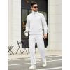 COOFANDY Men’s Sweatsuits 2 Piece Set Quarter Zip Pullover with Wide Leg Sweatpants Matching Tracksuit(White)